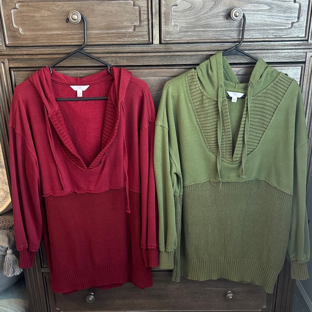 Time and Tru Mixed Media Sweatshirts